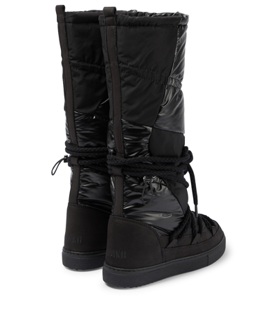Shop Inuikii Suede And Shearling-lined Boots In Black