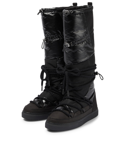 Shop Inuikii Suede And Shearling-lined Boots In Black
