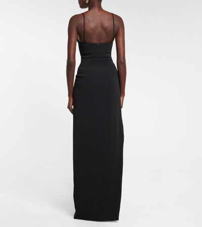 Shop David Koma Mesh-paneled Gown In Black