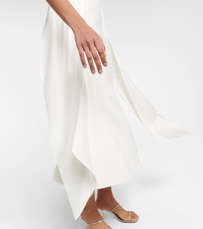 Shop David Koma Halterneck Midi Dress In White
