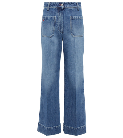 Shop Victoria Beckham Mid-rise Jeans In Shadow Wash