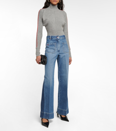 Shop Victoria Beckham Mid-rise Jeans In Shadow Wash