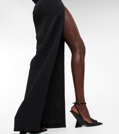 Shop David Koma Mesh-paneled Gown In Black