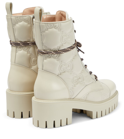 Gucci Gg Quilted Ankle Boots In White | ModeSens