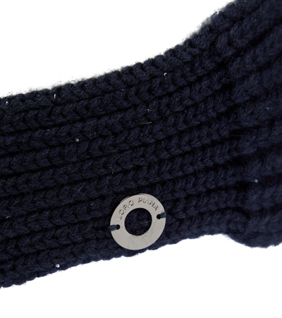 Shop Loro Piana Ribbed-knit Cashmere-blend Headband In Blue Navy