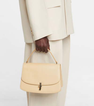 Shop The Row Sofia 10 Leather Shoulder Bag In Beige