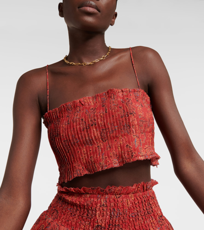 Sir Allegra Floral Ramie Crop Top In Idalia Floral Prnt