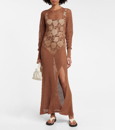 Sir Dulcie Cotton-blend Maxi Dress In Chocolat