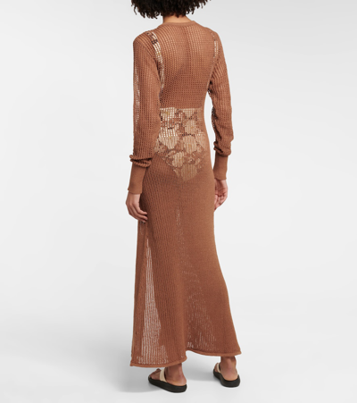 Sir Dulcie Cotton-blend Maxi Dress In Chocolat