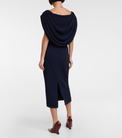Emilia Wickstead Maliya Crêpe Midi Dress In Midnight