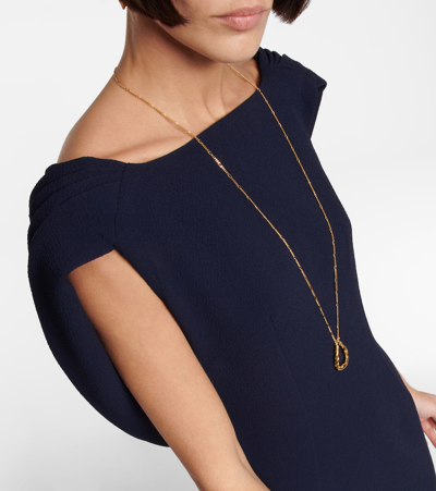 Emilia Wickstead Maliya Crêpe Midi Dress In Midnight