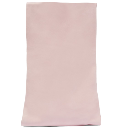 Shop The Row Glove Small Leather Clutch Bag In Blush