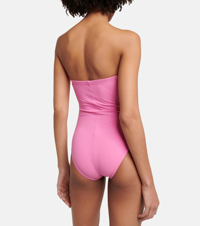 Shop Karla Colletto Basics Ruched Swimsuit In Zinnia