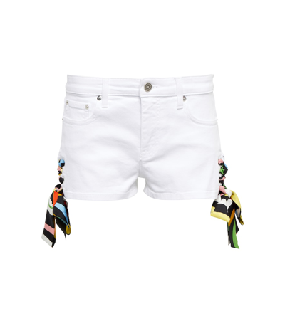 Shop Pucci Low-rise Cotton Shorts In Bianco