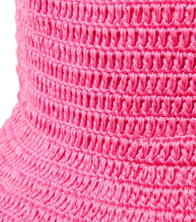 Anna Kosturova Crochet Cotton Bucket Hat In Pink