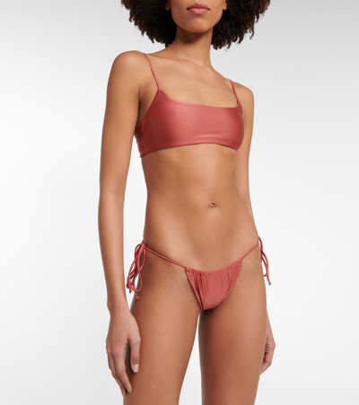 Jade Swim Lana Bikini Bottoms In Rose Sheen