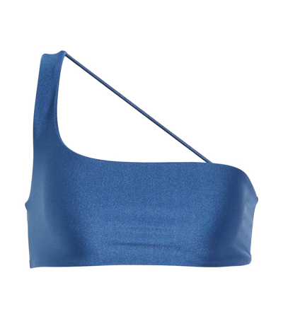 Jade Swim Apex One-shoulder Bikini Top In Indigo Sheen