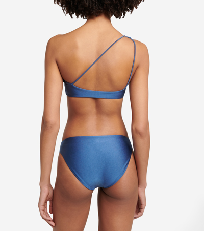 Jade Swim Apex One-shoulder Bikini Top In Indigo Sheen