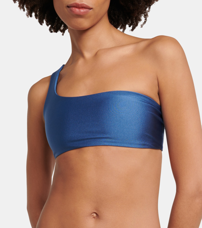 Jade Swim Apex One-shoulder Bikini Top In Indigo Sheen