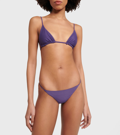 Jade Swim Bare Minimum Bikini Bottoms In Plum