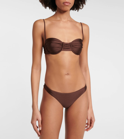 Jade Swim Mia Bikini Top In Choc Sheen