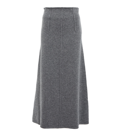 Shop Dorothee Schumacher Modern Statements Wool-blend Midi Skirt In Dark Heather Grey