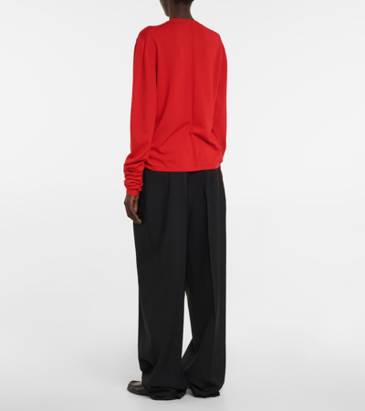 Shop The Row Chado Wool Sweater In Crimson Red