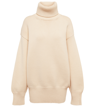 Shop The Row Ludo Turtleneck Wool-blend Sweater In Light Beige