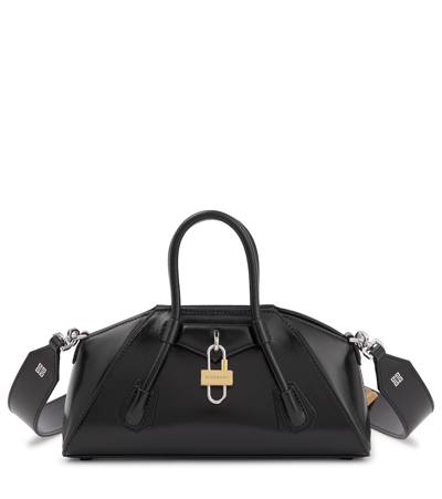 Shop Givenchy Antigona Stretch Mini Leather Shoulder Bag In 001-black