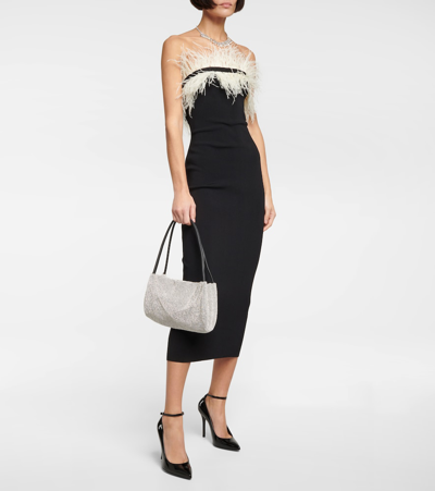 Shop Staud Penny Embellished Shoulder Bag In Rhinestone/black