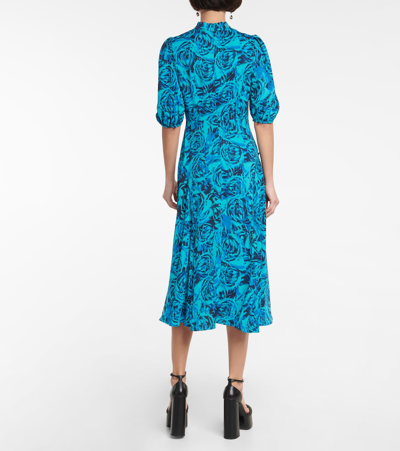 Shop Diane Von Furstenberg Nella Crêpe Midi Dress In Eye Of The Rose Sig Turquoise