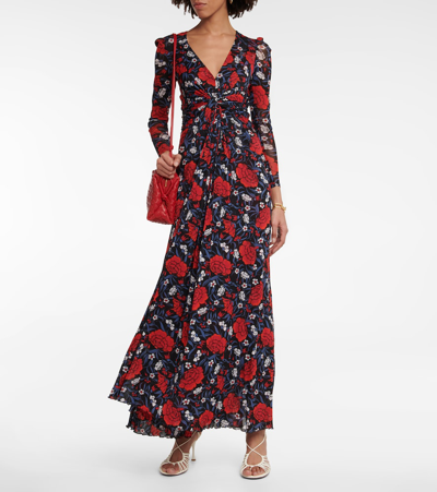 Shop Diane Von Furstenberg Adara Floral Gown In Blue
