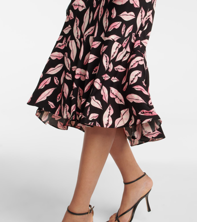 Shop Diane Von Furstenberg Abigail Printed Wrap Midi Dress In Lips