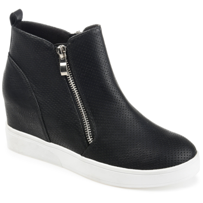 Shop Journee Collection Collection Women's Wide Width Pennelope Sneaker Wedge In Black