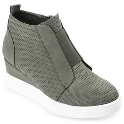 Shop Journee Collection Collection Women's Wide Width Clara Sneaker Wedge In Green