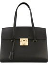 FERRAGAMO SALVATORE FERRAGAMO GANCIO LOCK TOTE - BLACK,64080111367612