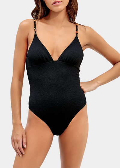Shop Vix Flora Claire One-piece Swimsuit In Black