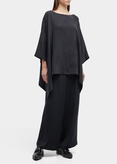 Shop Eskandar Dps Scoop-neck 3/4-sleeve Top (long Length) In Black