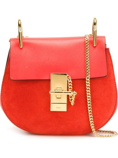 Shop Chloé Mini Drew Shoulder Bag - Red