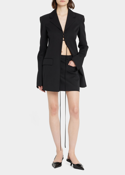 Shop Altuzarra Zola Wool Mini Skirt In Black