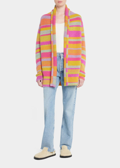 Shop The Elder Statesman Italy Smoking Striped Cashmere Cardigan In Elpshnap