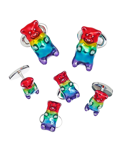 Shop Jan Leslie Men's Rainbow Gummy Bear Cufflink Stud Set