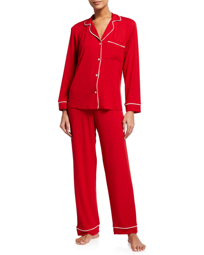 Shop Eberjey Gisele Long Pajama Set In Red