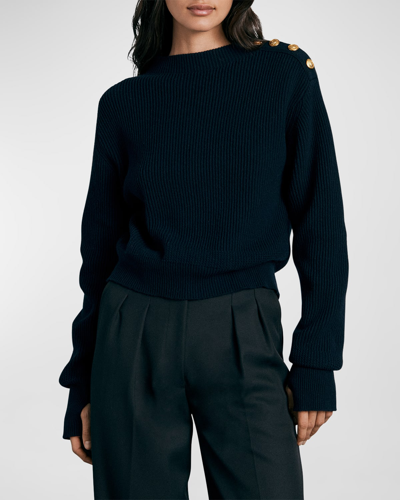Shop Rag & Bone Nancy Crewneck Sailor Sweater In Navy