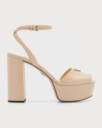 Shop Prada Ankle-strap Platform Sandals In Cipria