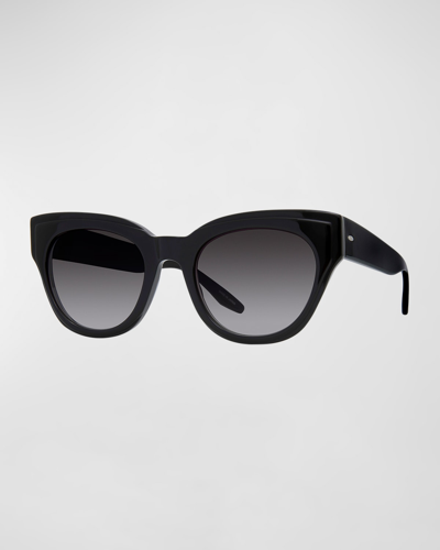 Shop Barton Perreira Lioness Acetate Cat-eye Sunglasses In Black Smolder