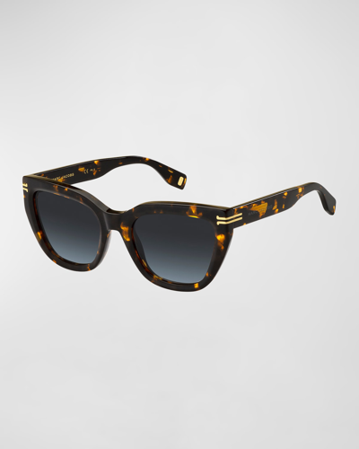 Shop Marc Jacobs Gradient Acetate Cat-eye Sunglasses In Wr9 Brown Havana