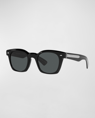 Shop Oliver Peoples The Merceaux Polarized Square Sunglasses In Black