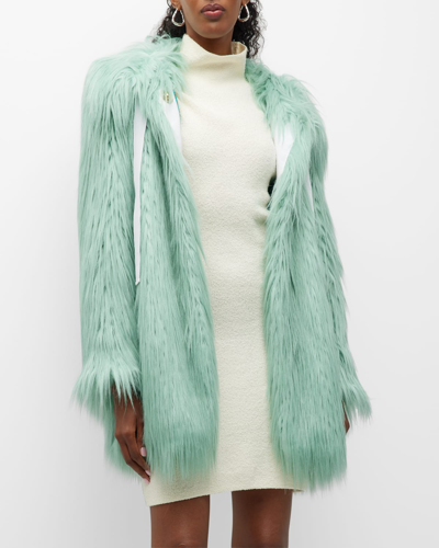 Shop Alabama Muse Nina Faux Fur Coat In Light Pink