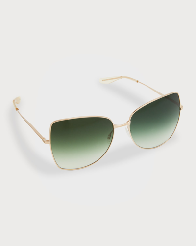 Shop Barton Perreira Vilua Mixed-media Butterfly Sunglasses In Goldjulep